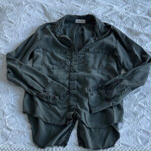 Dark Olive Button-Up Shirt